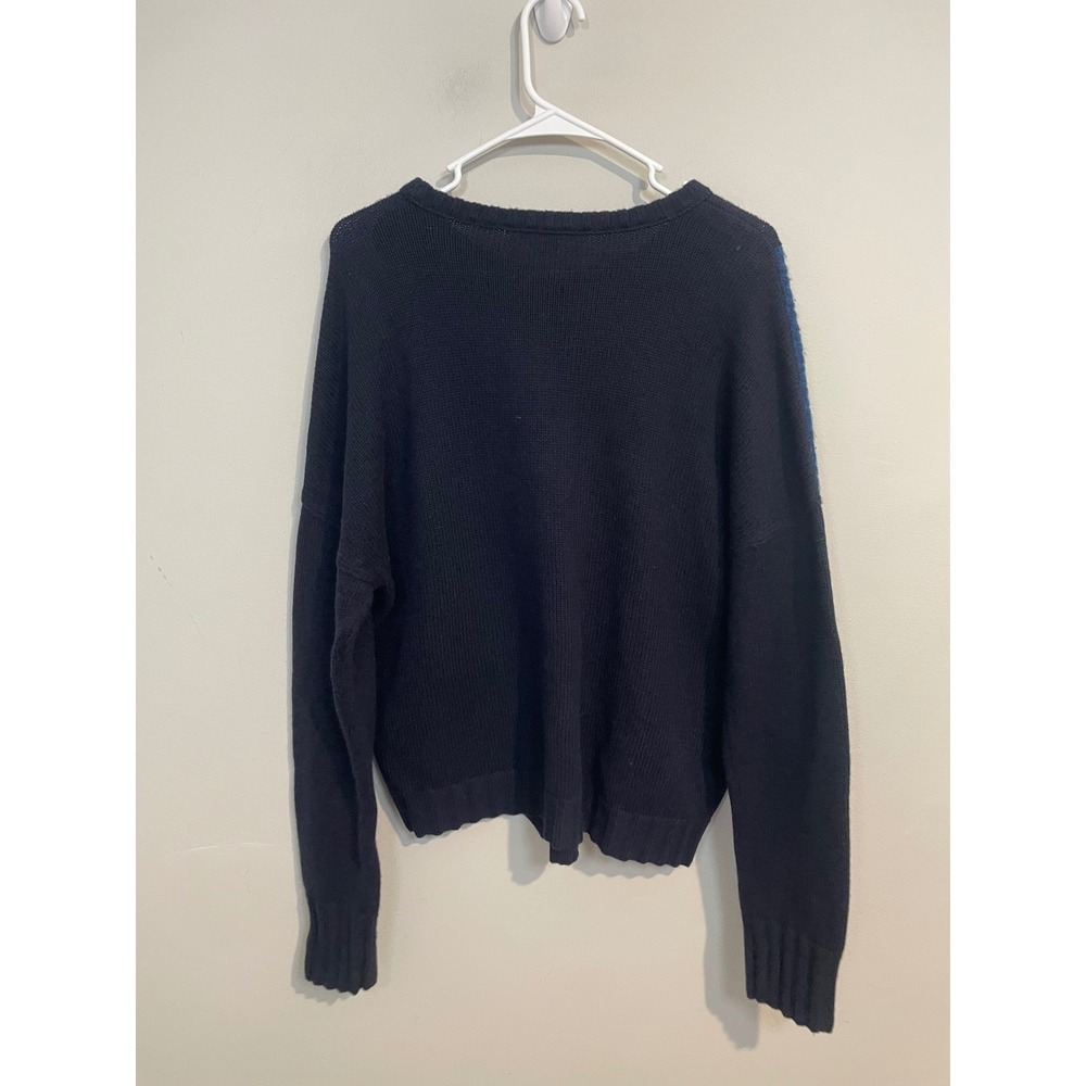 Duffy Blue Mixed Knit Wool Yak Cashmere Blend Sweater Size Large Quiet Luxury - Picture 5 of 9